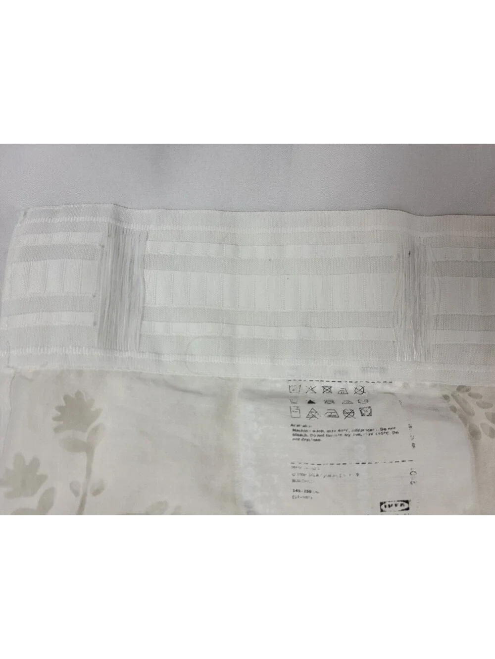 Ikea Borghild White Floral Sheer Curtains